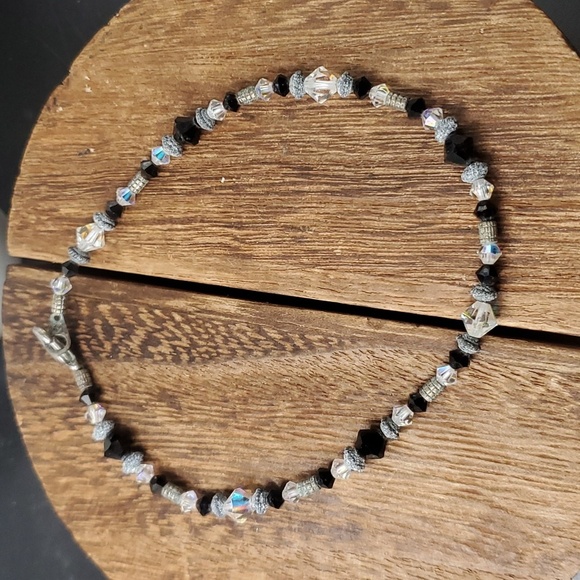 B3223 aurora borealis beaded anklet - Picture 1 of 2